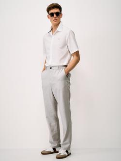 Crew Clothing Stripe Cotton Linen Blend Trousers, Stone