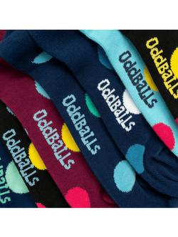 OddBalls Polka Dot Cotton Blend Socks, Pack of 7, Multi - view 2, Multi