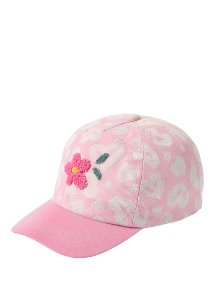 Angels by Accessorize Kids' Flower Badge Cap, Pink, Pink
