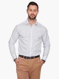 Simon Carter Swimming Lane Print Cotton Shirt, White, White