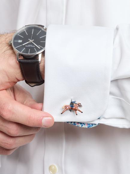 Simon Carter Horse Cufflinks, Multi - view 2, Multi