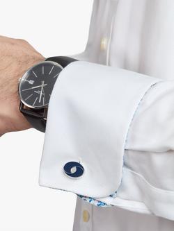 Simon Carter Oval Cufflinks, Navy - view 2, Navy