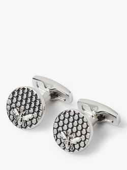Simon Carter Honey Bee Cufflinks, Silver/Grey, Silver Grey