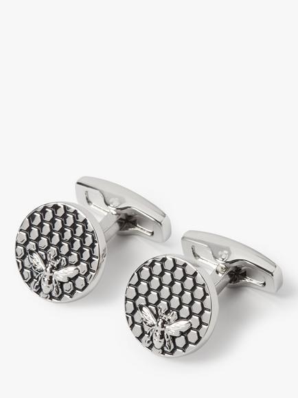 Simon Carter Honey Bee Cufflinks, Silver/Grey, Silver Grey