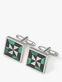 Simon Carter Malachite Onyx Cufflinks, Green/Multi, Green Multi