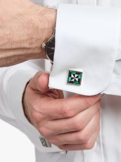 Simon Carter Malachite Onyx Cufflinks, Green/Multi - view 2, Green Multi