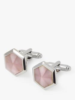Simon Carter Hexagon Cufflinks, Pink, Pink