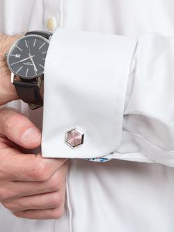 Simon Carter Hexagon Cufflinks, Pink - view 2, Pink