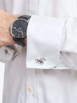 Simon Carter Polished Horse Cufflinks, Silver/Grey - view 2, Silver Grey