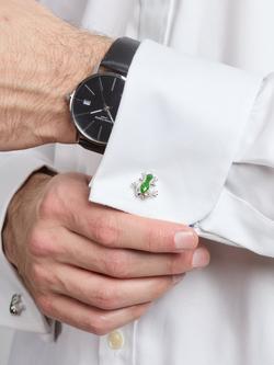 Simon Carter Tree Frog Cufflinks, Green - view 2, Green