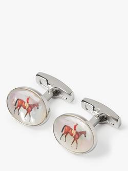 Simon Carter Stubbs Horse Cufflinks, Pearl//Multi, Pearl Multi
