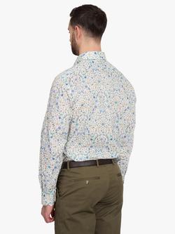 Simon Carter Archway Floral Cotton Shirt, Blue/Cream - view 2, Blue/Cream