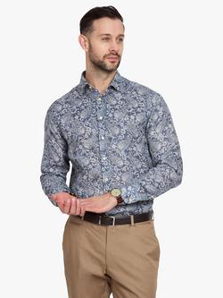 Simon Carter Faded Paisley Linen Shirt, Denim, Denim