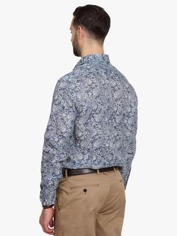 Simon Carter Faded Paisley Linen Shirt, Denim - view 2, Denim