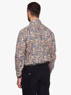 Simon Carter Joan Tailored Fit Cotton Shirt, Blue/Multi - view 2, Blue/Multi