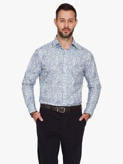 Simon Carter Joan's Seasons Tailored Fit Cotton Shirt, Blue/White, Blue/White