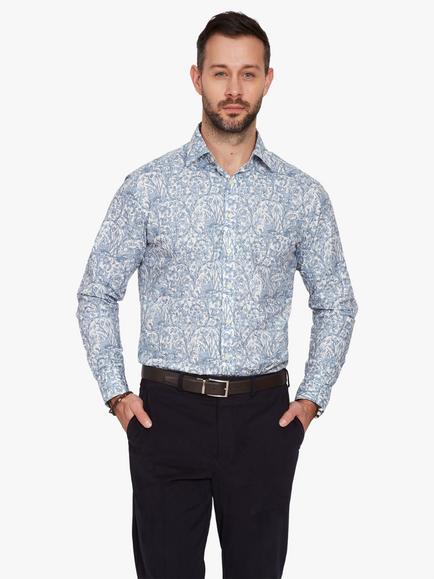 Simon Carter Liberty Print Joan's Seasons Shirt, Blue/White, Blue/White