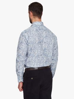 Simon Carter Joan's Seasons Tailored Fit Cotton Shirt, Blue/White - view 2, Blue/White