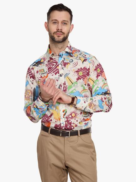 Simon Carter Liberty Print Lukey's Robot Shirt, Multi, Multi