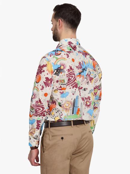 Simon Carter Liberty Print Lukey's Robot Shirt, Multi - view 2, Multi