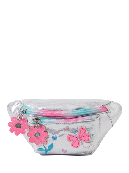 Angels by Accessorize Kids' Metallic Folk Tale Belt Bag, Silver, Silver