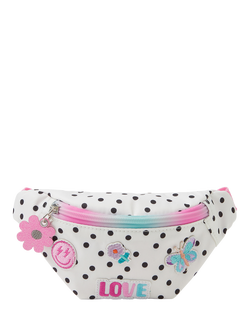 Angels by Accessorize Kids' Spot Print Badge Belt Bag, White, White