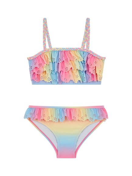Angels by Accessorize Kids' Ombre Frill Bikini, Multi - view 2, Multi