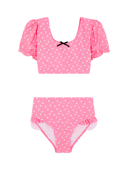 Angels by Accessorize Kids' Polka Dot Bikini, Pink, Pink