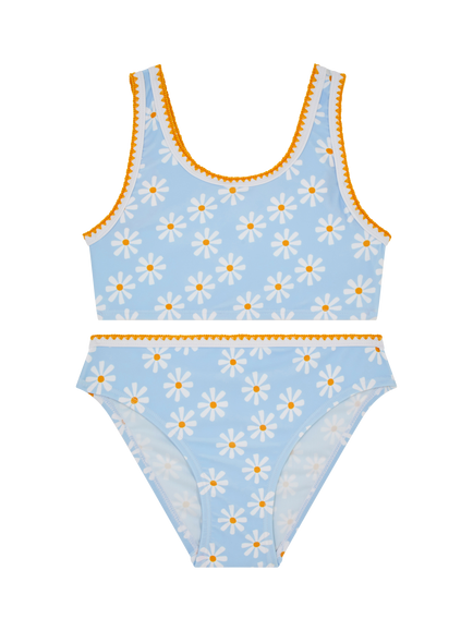 Angels by Accessorize Kids' Daisy Print Tankini Set, Blue, Blue