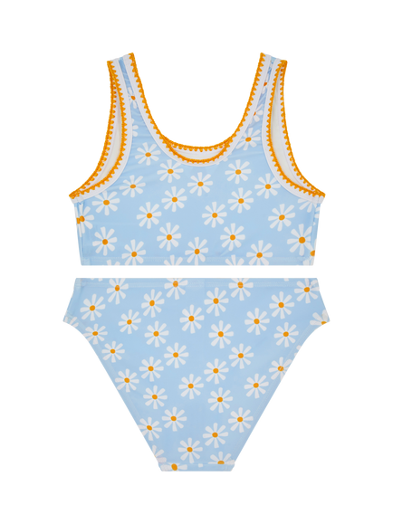 Angels by Accessorize Kids' Daisy Print Tankini Set, Blue - view 2, Blue