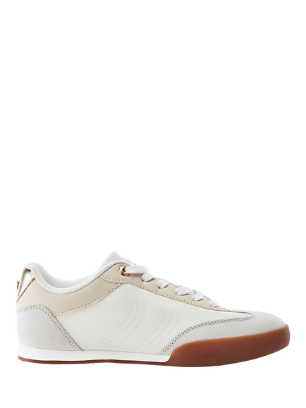 Moda in Pelle Aromaa Porvair Lace Up Trainers, Off White, Off White