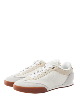 Moda in Pelle Aromaa Porvair Lace Up Trainers, Off White - view 2, Off White