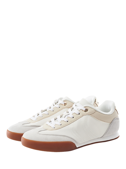 Moda in Pelle Aromaa Porvair Lace Up Trainers, Off White - view 2, Off White