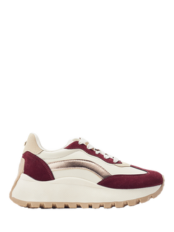 Moda in Pelle Baibine Porvair Lace Up Trainers, Off White/Multi, Off White/Multi