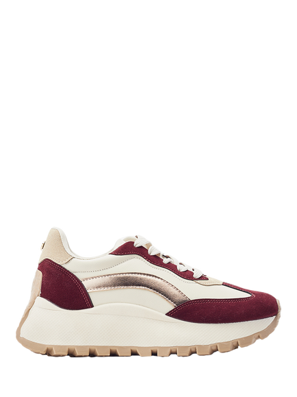 Moda in Pelle Baibine Porvair Lace Up Trainers, Off White/Multi, Off White/Multi