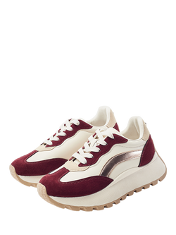 Moda in Pelle Baibine Porvair Lace Up Trainers, Off White/Multi - view 2, Off White/Multi
