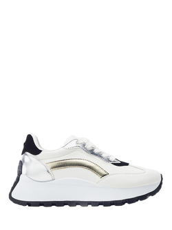 Moda in Pelle Baibine Porvair Lace Up Trainers, White/Multi, White/Multi