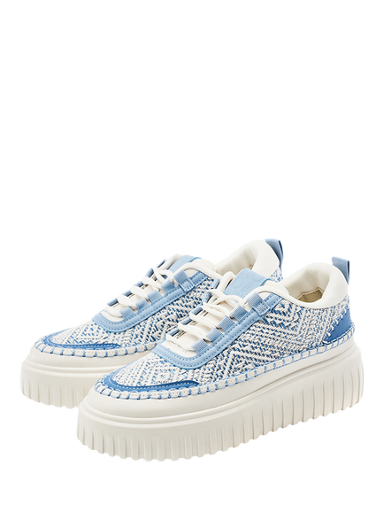 Moda in Pelle Barika Chunky Lace Up Trainers - view 2, Blue/Multi