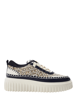 Moda in Pelle Barika Chunky Lace Up Trainers, Taupe/Multi