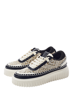 Moda in Pelle Barika Chunky Lace Up Trainers - view 2, Taupe/Multi