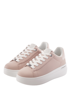 Moda in Pelle Beelia Porvair Flatform Lace Up Trainers, Cameo - view 2, Cameo