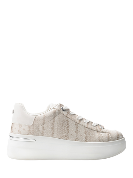Moda in Pelle Beelia Porvair Flatform Lace Up Trainers, Off White, Off White