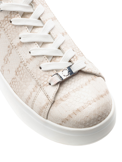 Moda in Pelle Beelia Porvair Flatform Lace Up Trainers, Off White - view 2, Off White