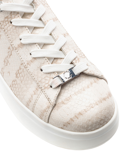Moda in Pelle Beelia Porvair Flatform Lace Up Trainers, Off White - view 2, Off White