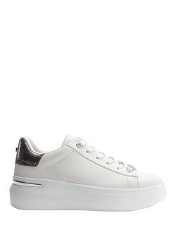 Moda in Pelle Beelia Porvair Flatform Lace Up Trainers, White, White