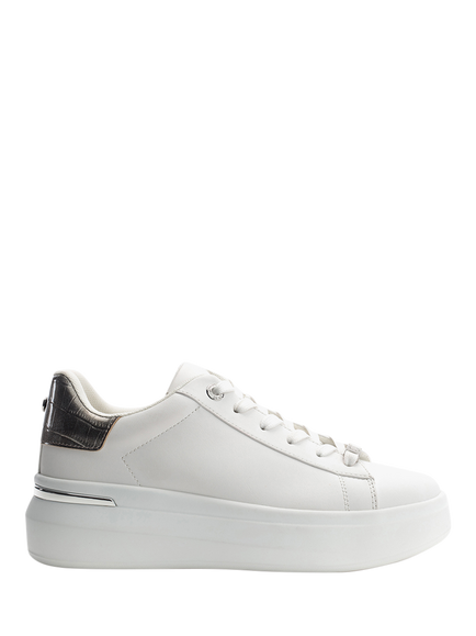Moda in Pelle Beelia Porvair Flatform Lace Up Trainers, White, White
