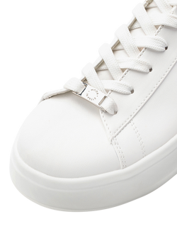 Moda in Pelle Beelia Porvair Flatform Lace Up Trainers, White - view 2, White