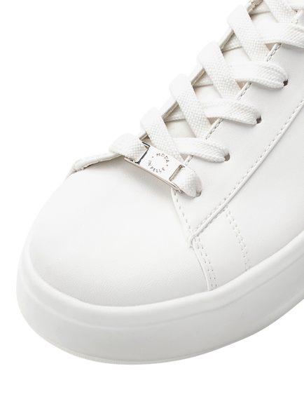 Moda in Pelle Beelia Porvair Flatform Lace Up Trainers, White - view 2, White