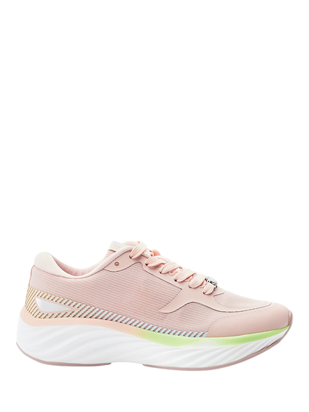 Moda in Pelle Damara Flatform Lace Up Trainers, Pink/Multi