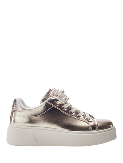 Moda in Pelle Bonnee Porvair Embellished Flatform Lace Up Trainers, Multi, Multi
